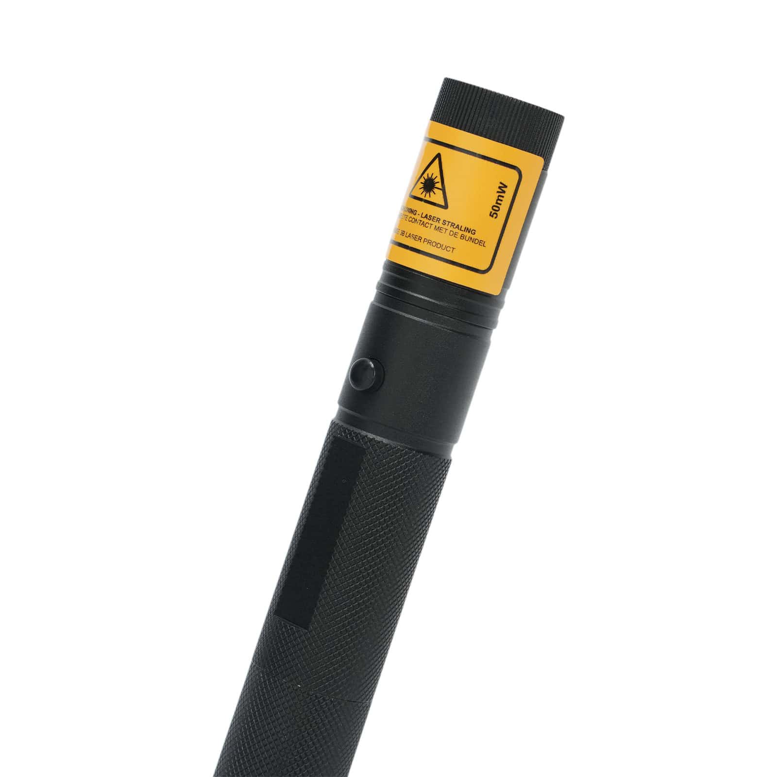 Class 3B label with 50 mW on the purple laser pointer