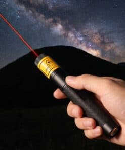 Pointing at stars with the 50 mW red laser pointer