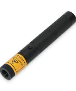 Head and warning label of the 50 mW red laser pointer