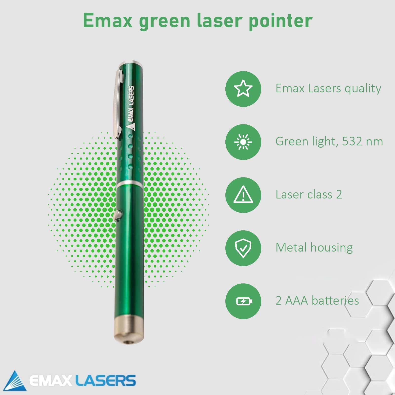 Features of the Emax green laser pointer