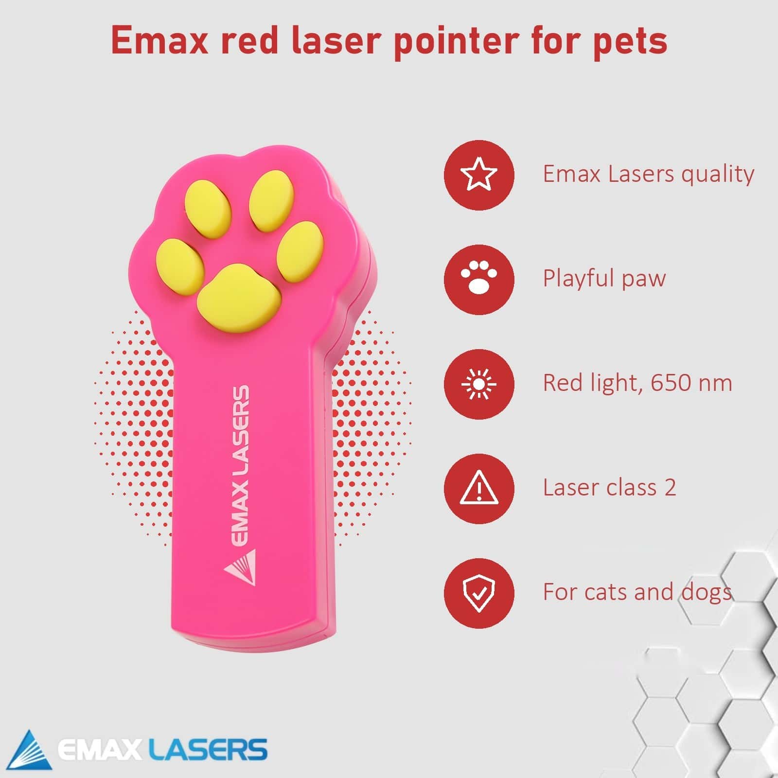 Features of the Emax red laser pointer for pets