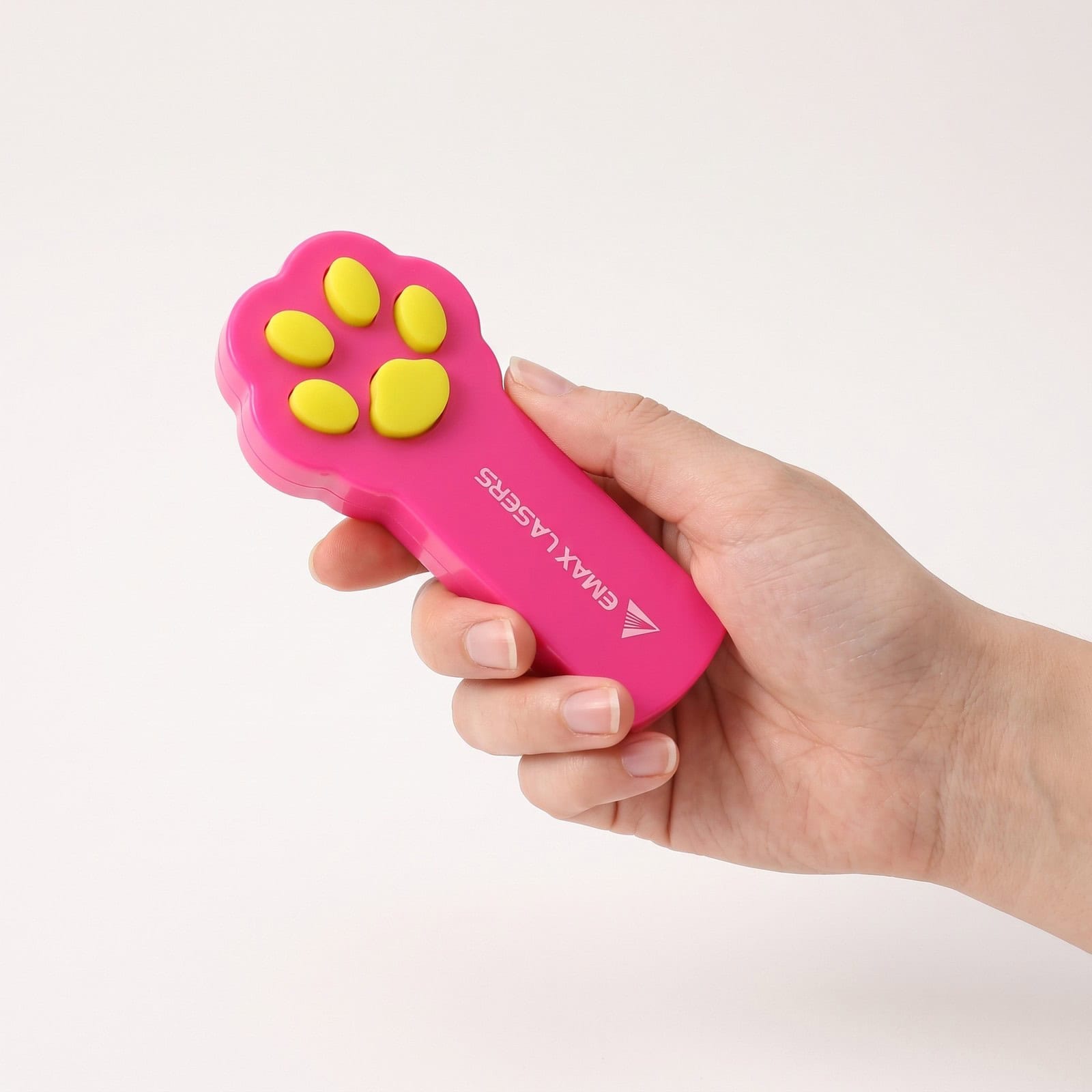 Emax red laser pointer for pets held in the hand, to show the size