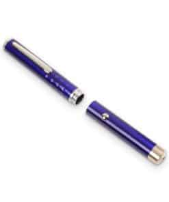 Purple laser pen unscrewed in two halves for the batteries, Emax