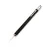 Red laser pointer with on/off switch and a red beam, black pen, Emax