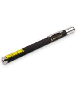 Red laser pointer with on/off switch and yellow laser warning label, Emax