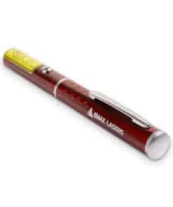 Red line laser pen with Emax Lasers logo and warning label