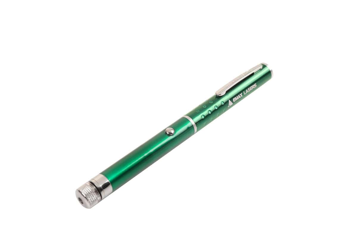 Green laser pointer with a visible green beam