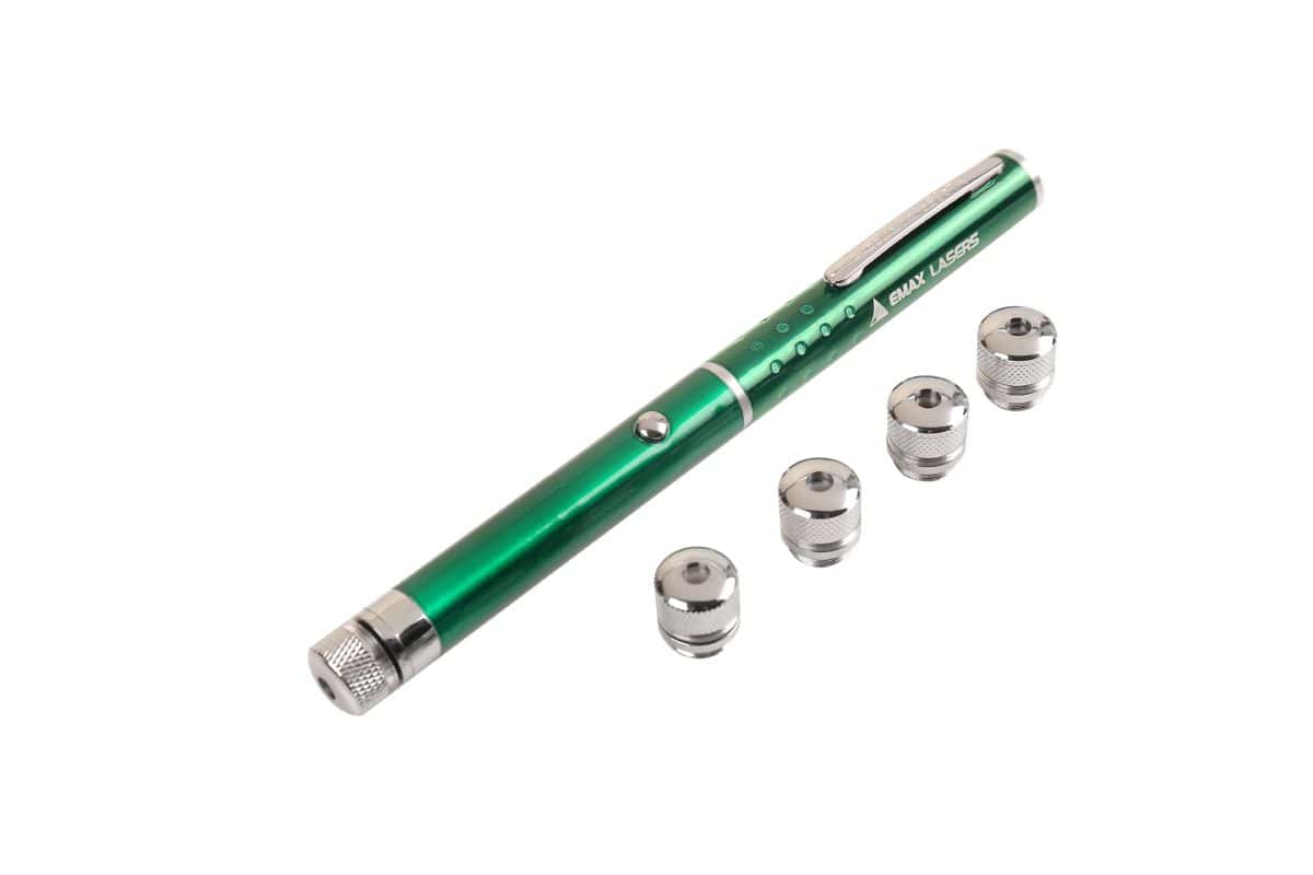 Emax green laser pointer with five caps