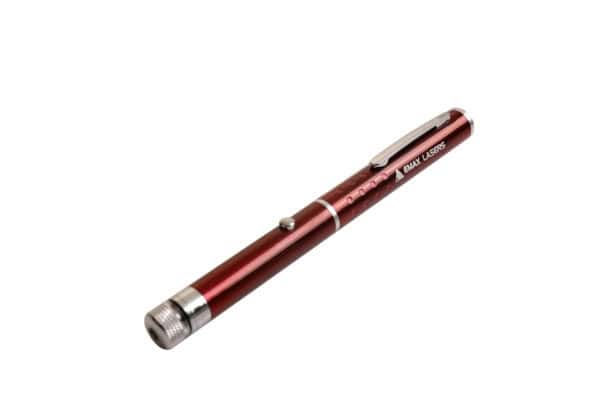 Emax red laser pointer with five caps, view 2