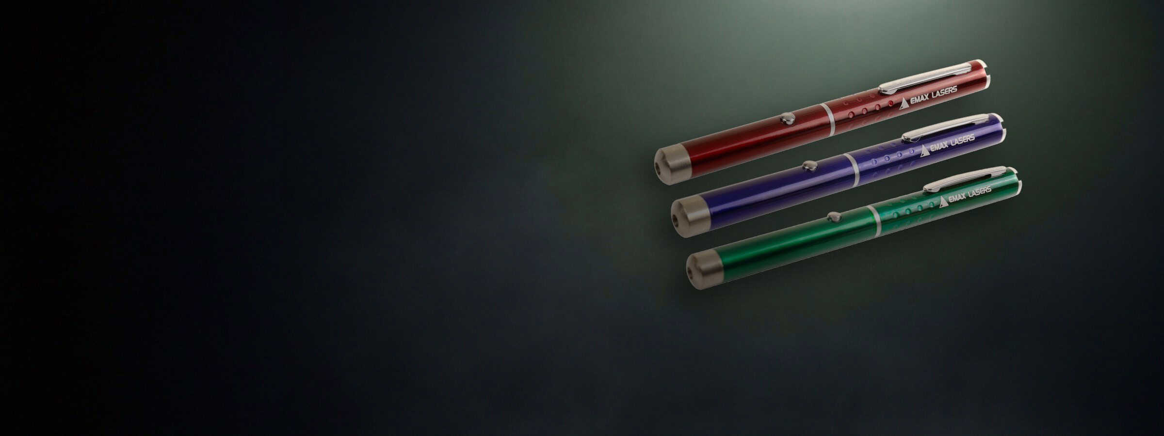 Emax laser pointers in green, violet and red